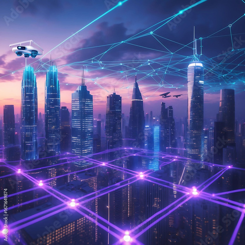 Smart City and IoT – Futuristic Urban Technology Concept