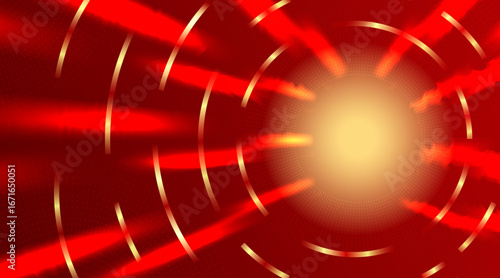 Abstract Red and Gold Energy Burst Background Vector
