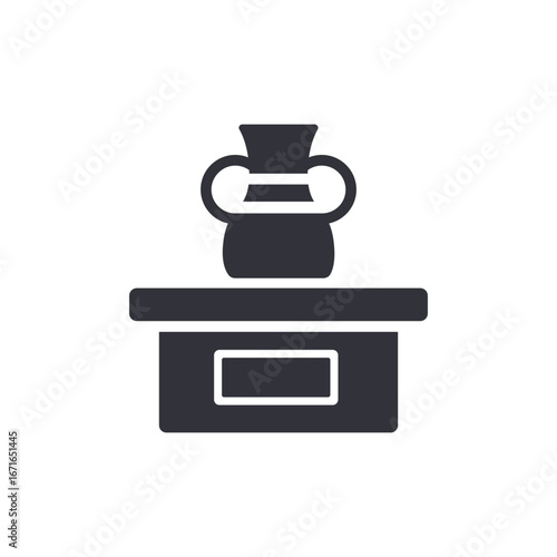Ancient Vase Displayed On Pedestal Illustration