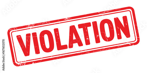 Red stamp indicating a violation