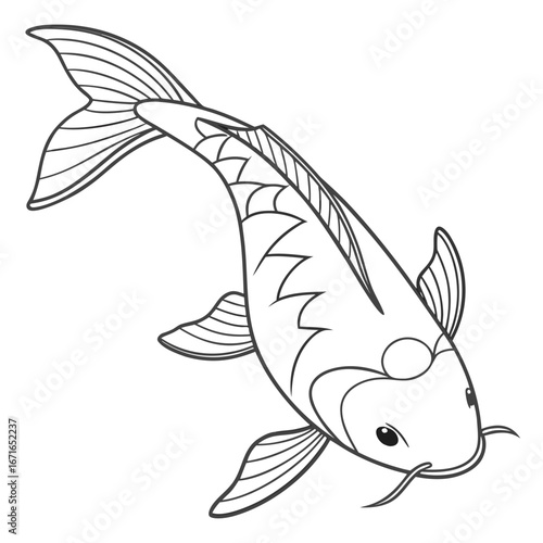 Vector art of koi fish illustration, a traditional japanese symbol of good fortune and perseverance