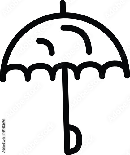 vector, illustration, black umbrella icon