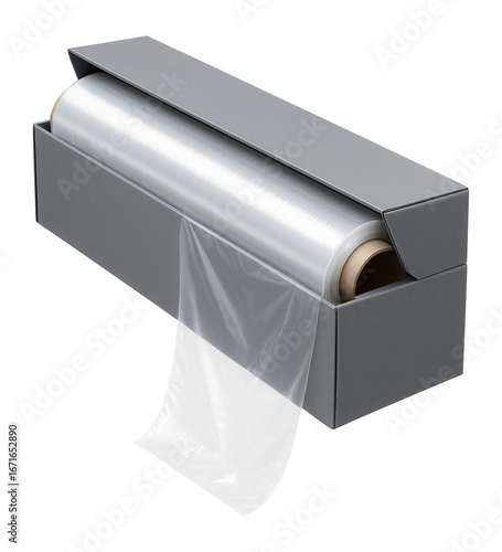Plastic wrap roll, boxed with cutter