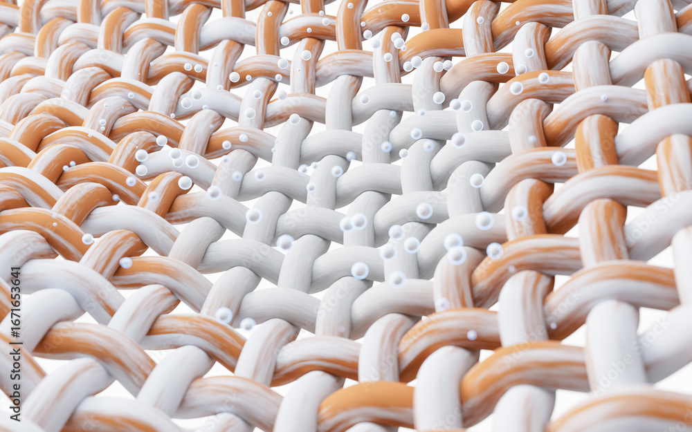 Obraz premium Cleaning the wave cloth with microscopic details, 3d rendering.