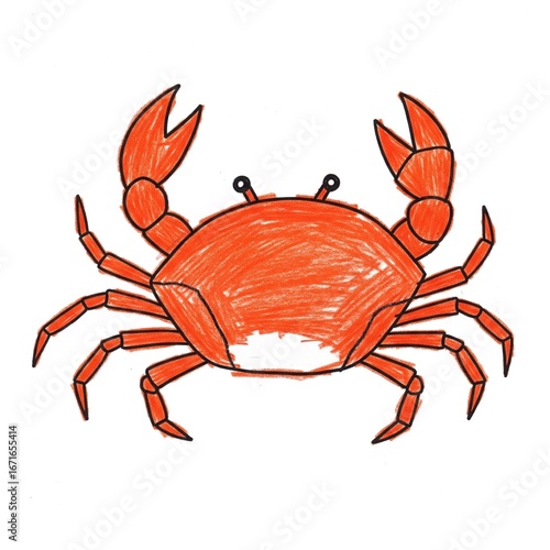 red crab on white background