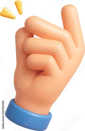 3D Vector Hand Snap Fingers Icon for Perfect Business Success