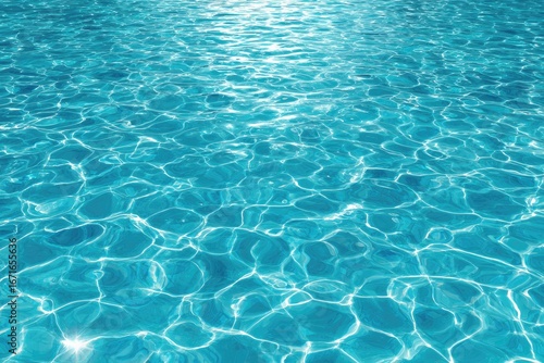 Sunlit water's surface with rippling, turquoise reflections creates a tranquil, abstract pattern