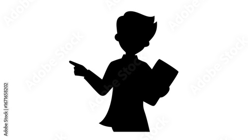 Silhouette of a Thoughtful Professional: A silhouette of a professional figure, deep in thought, embodies the concept of ideas, knowledge, and focused innovation.