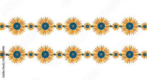 Elegant sunflower garland design for invitations, decor, and stylish seasonal branding