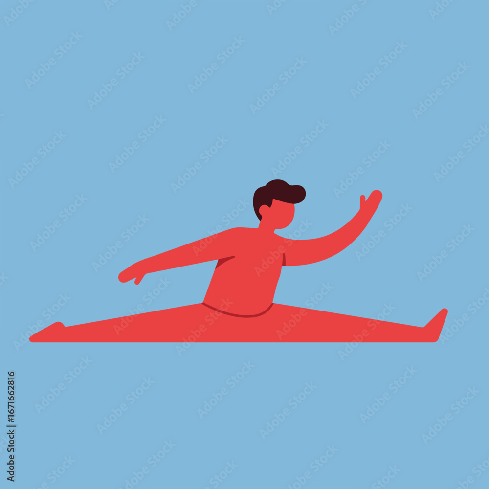 Fototapeta premium Person doing splits in an undefined location