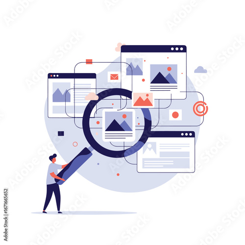 Analyzing visual content through magnification and digital exploration methods