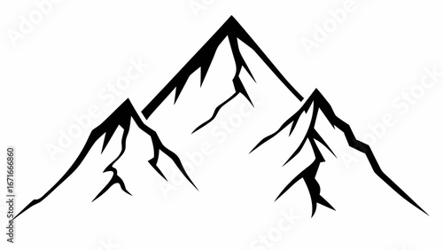 Dramatic black and white mountain peaks symbolize adventure, challenge, and natural beauty