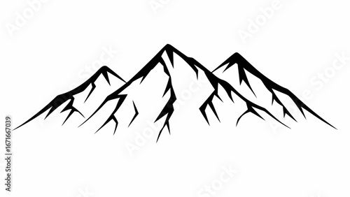 Stunning mountain peaks silhouette, perfect for adventure, outdoors, and travel branding