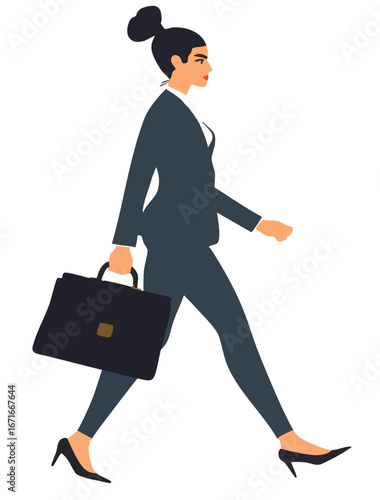 비지니스 가방을 든 여성