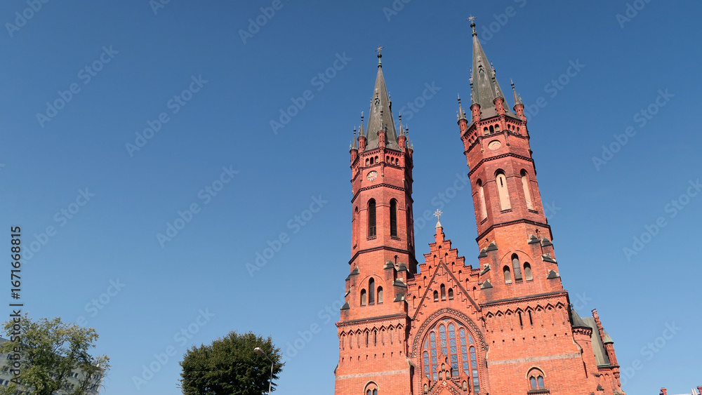 Fototapeta premium Tarnów, Poland. (Polish: Kościół Świętej Rodziny w Tarnowie) Church of the Holy Family, a Roman Catholic parish and conventual church of missionary priests, built in the 1904–1906