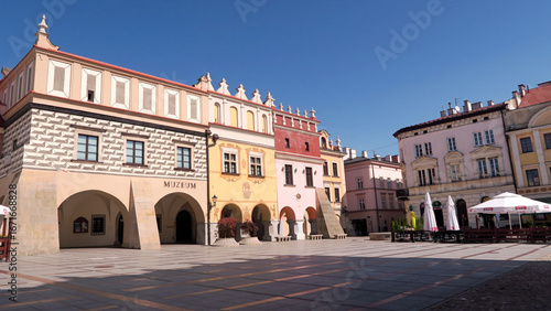 Tarnów, Poland. Market Square remain unchanged since the location of Tarnów in 1330 although the buildings date to the 16th to 18th century.