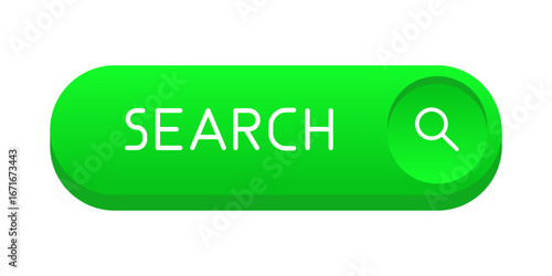 Green CTA button with text: Search and magnifier icon.
