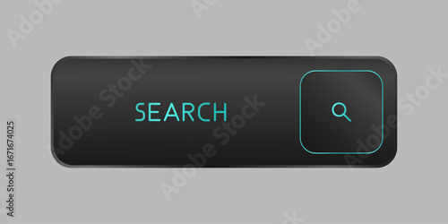 CTA button with text: Search and magnifier icon.