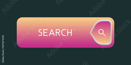 CTA button with text: Search and magnifier icon.