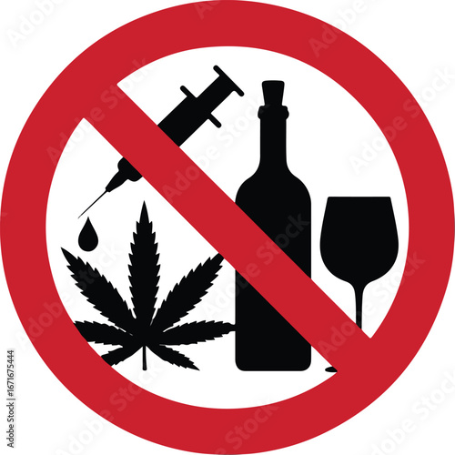 No drugs and alcohol sign