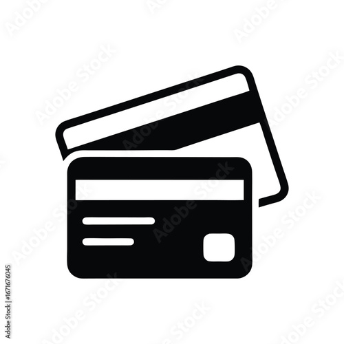 Two black credit cards are stacked, showing the front and back details clearly