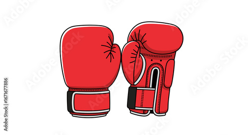 Striking power unleashed red boxing gloves ready for intense combat and athletic competition