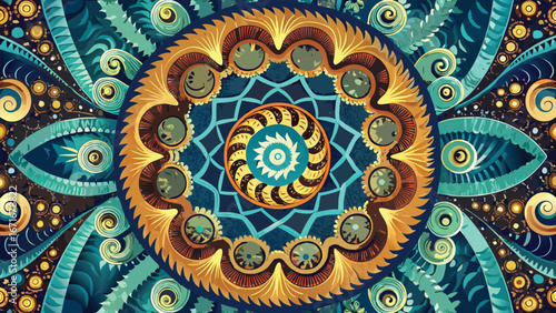Abstract floral seamless pattern vector with colorful ornamental texture