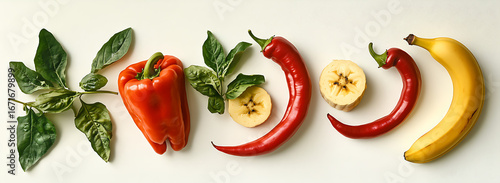 Minimalist Background with Paper Bag and Healthy Food,

Organic Groceries in Eco Paper Bag on Clean Background