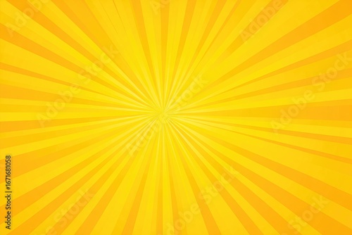 Wallpaper Mural Radiating sunshine yellow stripes emanate from a central point, creating a bright, energetic, and optimistic burst pattern Torontodigital.ca