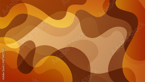 Autumn theme background. Bright colored waves and splashes. Dynamic vibrant color gradients. Flowing liquid shapes for Fall season creative graphic design. Vector illustration.