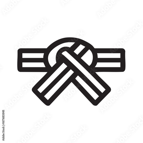 A line drawing of a knotted ribbon.