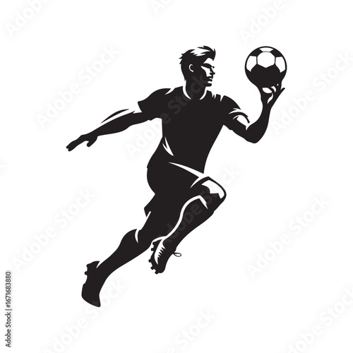 football players vector silhouette clip art logo design illustration. football tournament icon set collections.