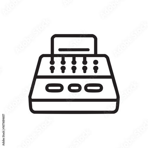 A simple line drawing of a cash register.