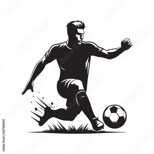 football players vector silhouette clip art logo design illustration. football tournament icon set collections.