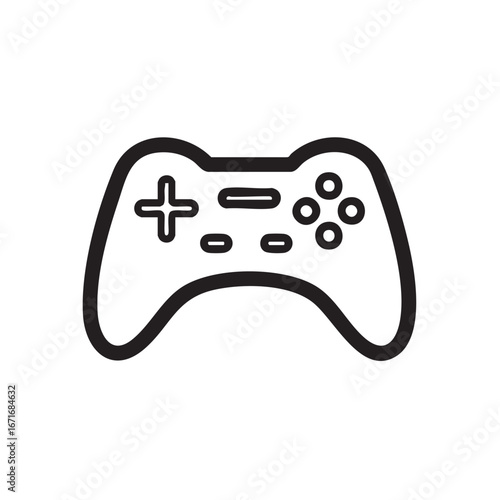 A simple line drawing of a video game controller.