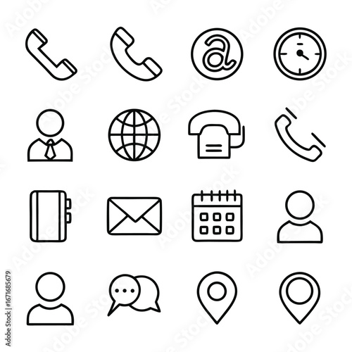 Various communication methods like telephone, email, time, person, and location are displayed