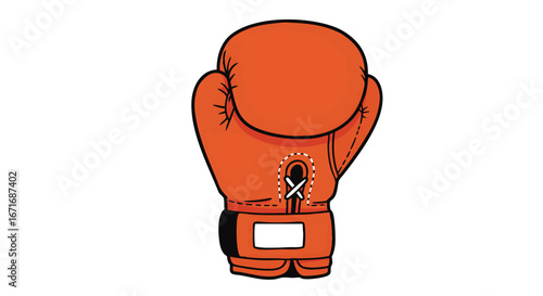 Orange Boxing Glove Illustration on White Background for Sports and Fitness Concepts