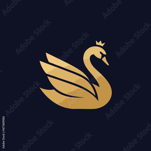 Golden Crowned Swan: Regal Bird Symbol.