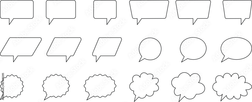 Obraz premium Speech Bubble set. Blank empty speech bubbles for text, chatting, message box, social media icon. Chat vector icon