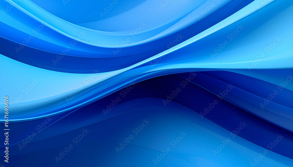 Fototapeta premium Blue Abstract Blue Waves in Motion