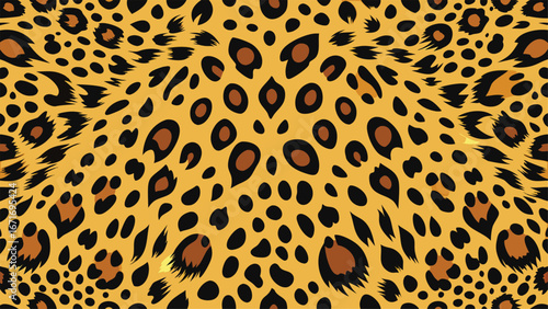 Wild safari cat print fur texture with brown leopard spots pattern textile design