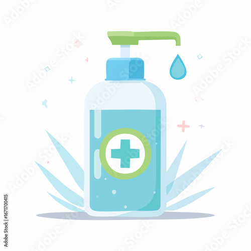 Sanitizer Bottle Vector Illustration in Pastel Colors