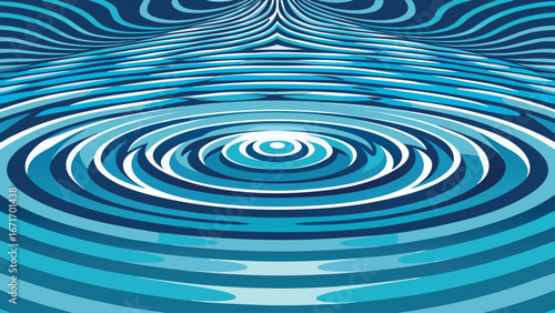 Abstract background of clear blue water ripples with droplets and splashing waves