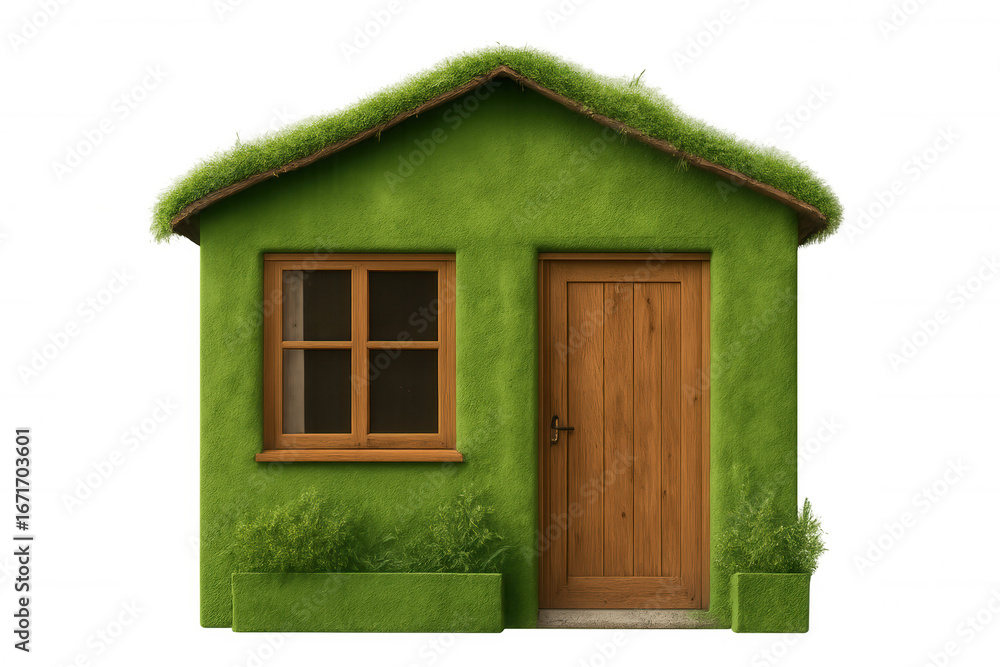 Small green house covered in grass with a transparent background promoting sustainability and eco-friendly living Small green house covered in grass with a transparent background promoting sustainability and eco-friendly living
