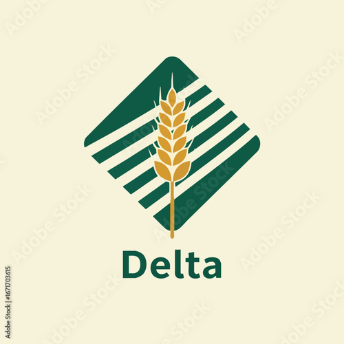 Delta Agriculture Logo: Wheat Stalk Symbolizing Growth and Harvest.
