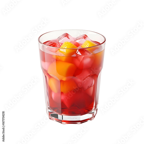 Wallpaper Mural Refreshing Fruit Punch with Ice Cubes in Glass. Torontodigital.ca