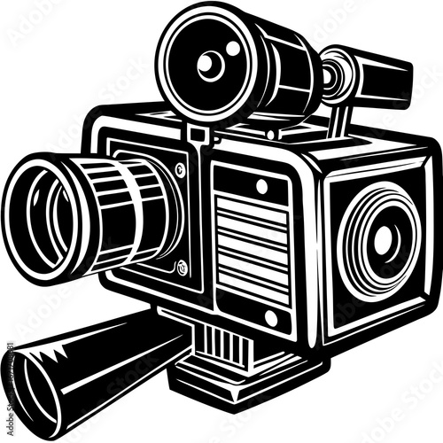 vector illustration of an old camera