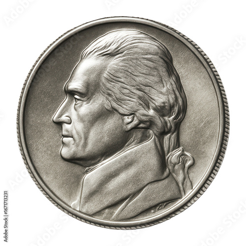 Nickel coin with grooved edges