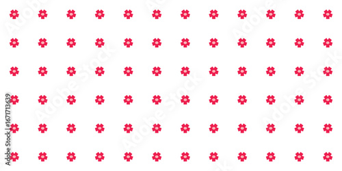 Seamless pattern with red stars on white background. Vector illustration.