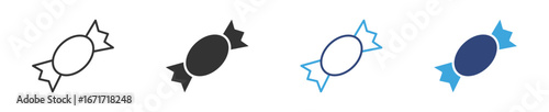Candy icon set. Line and flat candy sweet icons. Lollipop symbol , vector illustration 